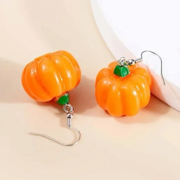 🎃 Pumpkin Drop Earrings - Picture 2 of 5